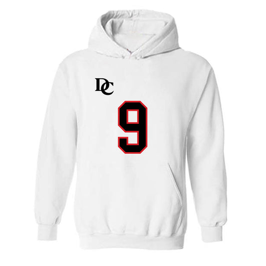Davidson - NCAA Football : Landon Glezen - White Replica Shersey Hooded Sweatshirt-0