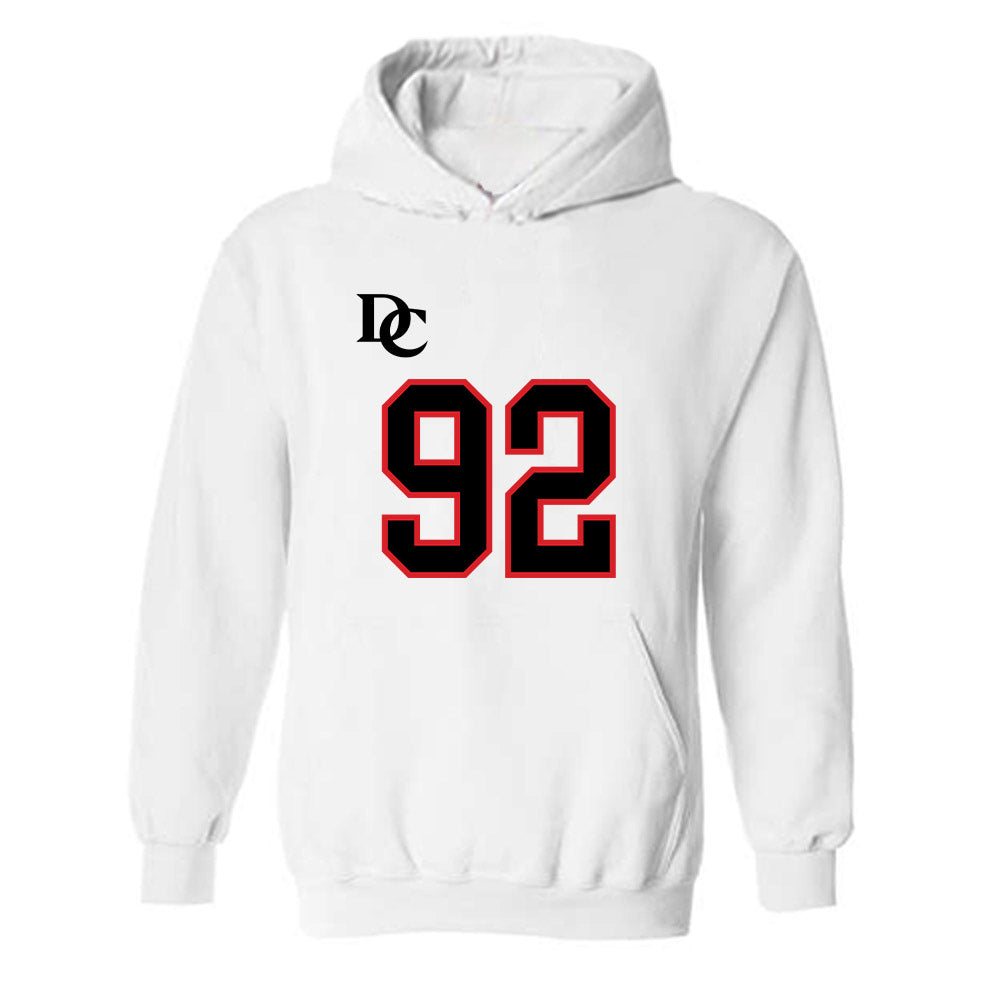Davidson - NCAA Football : Christian Hayes - White Replica Shersey Hooded Sweatshirt-0