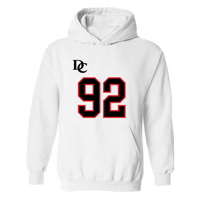Davidson - NCAA Football : Christian Hayes - White Replica Shersey Hooded Sweatshirt-0