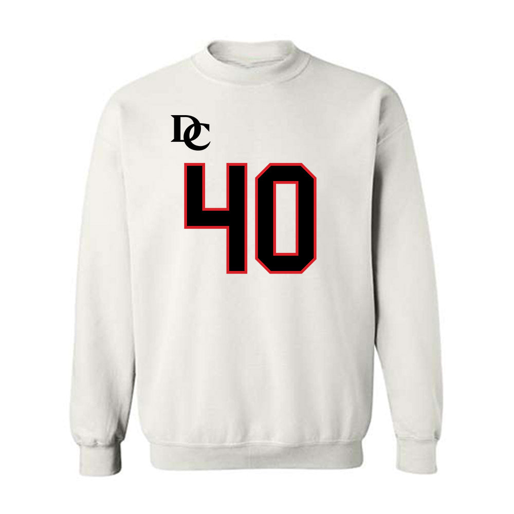 Davidson - NCAA Football : Carius McClain - White Replica Shersey Crewneck Sweatshirt