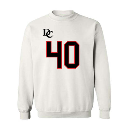 Davidson - NCAA Football : Carius McClain - White Replica Shersey Crewneck Sweatshirt
