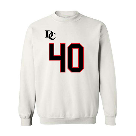 Davidson - NCAA Football : Carius McClain - White Replica Shersey Crewneck Sweatshirt