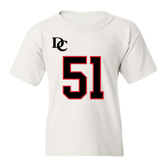 Davidson - NCAA Football : Tom Luther - White Replica Shersey Youth T-Shirt