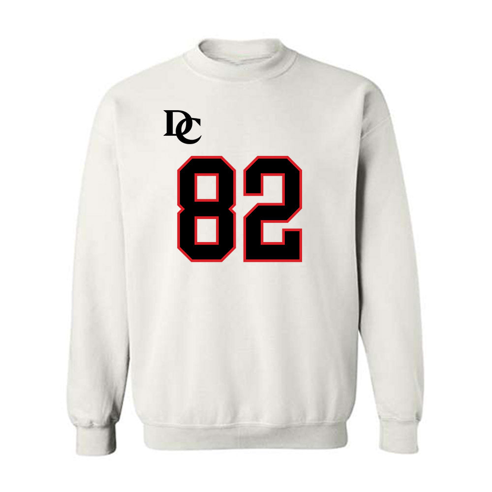 Davidson - NCAA Football : Gavin Yohn - White Replica Shersey Crewneck Sweatshirt