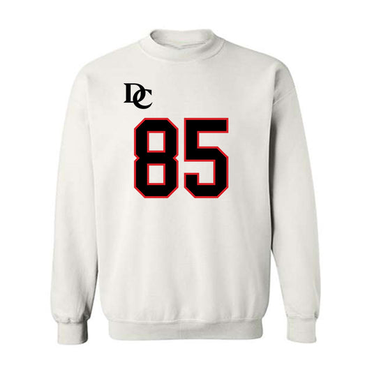 Davidson - NCAA Football : Jack Perozek - White Replica Shersey Crewneck Sweatshirt-0