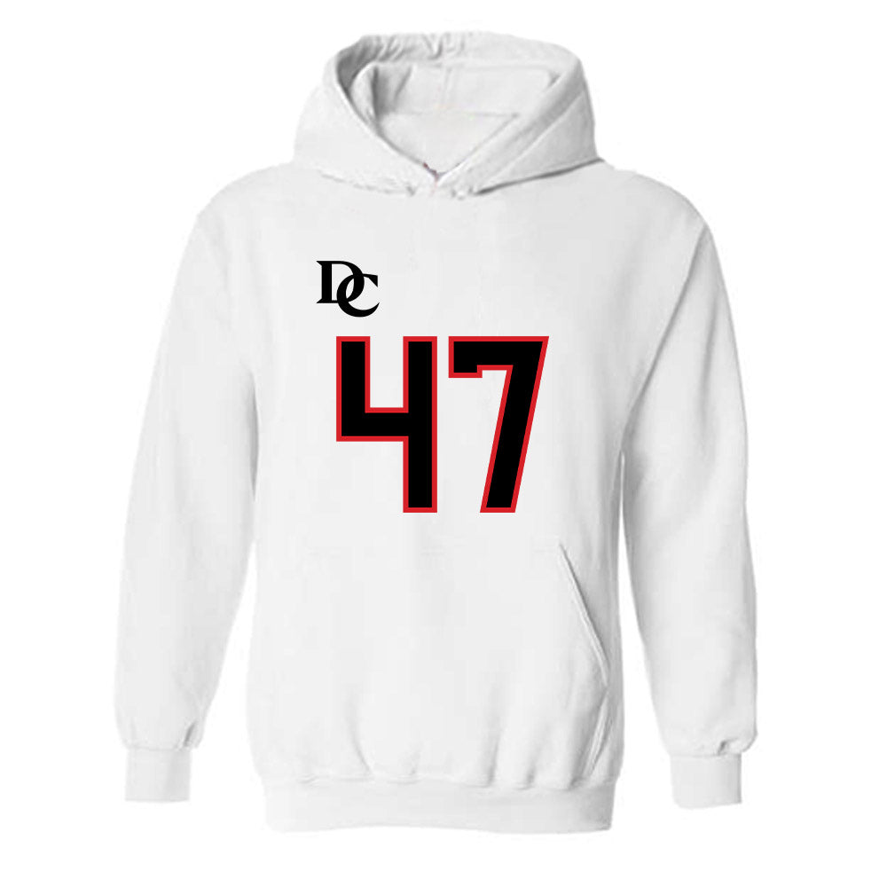 Davidson - NCAA Football : Nash Pippin - White Replica Shersey Hooded Sweatshirt-0