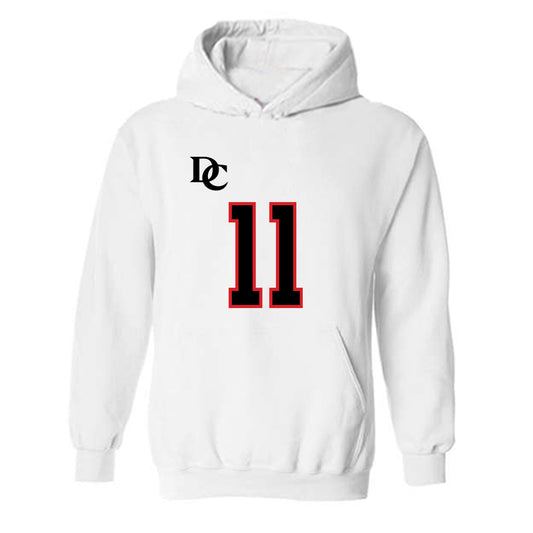 Davidson - NCAA Football : Brody Reina - White Replica Shersey Hooded Sweatshirt