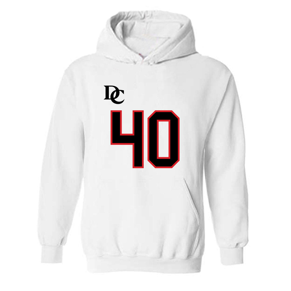 Davidson - NCAA Football : Carius McClain - White Replica Shersey Hooded Sweatshirt