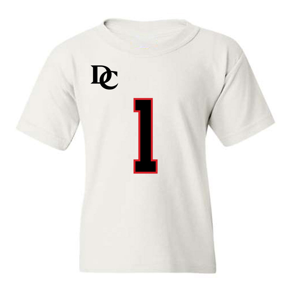 Davidson - NCAA Football : Dominic Njoku - White Replica Shersey Youth T-Shirt