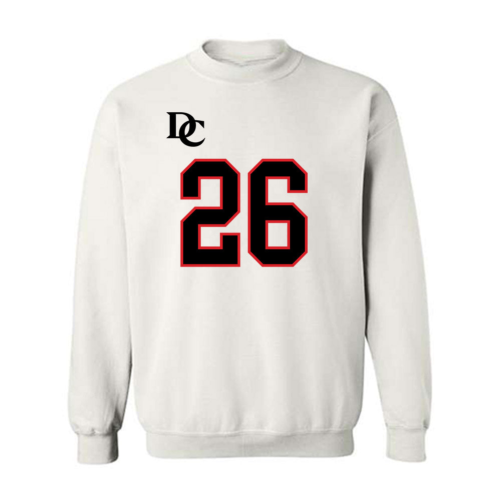 Davidson - NCAA Football : Jayden Ferguson - White Replica Shersey Crewneck Sweatshirt-0