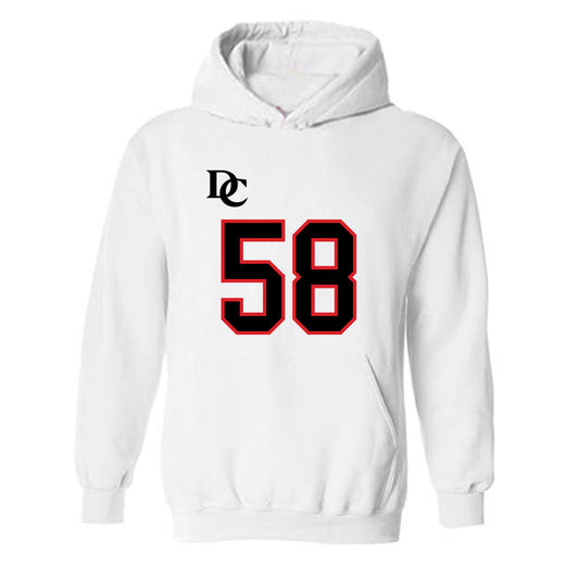 Davidson - NCAA Football : Ethan Greer - White Replica Shersey Hooded Sweatshirt