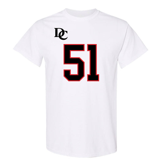 Davidson - NCAA Football : Tom Luther - White Replica Shersey T-Shirt