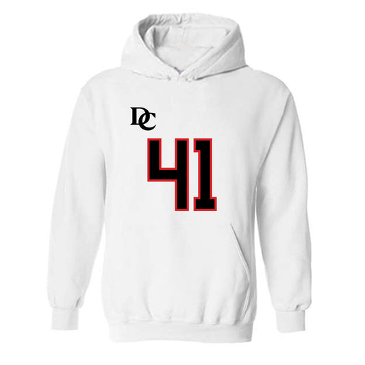 Davidson - NCAA Football : Darryn Kindles - White Replica Shersey Hooded Sweatshirt