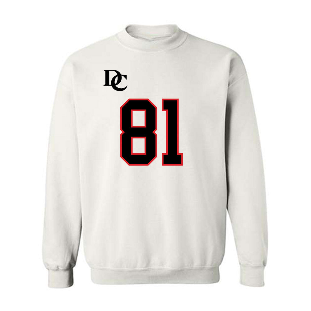 Davidson - NCAA Football : Alani Ajigbotosho - White Replica Shersey Crewneck Sweatshirt