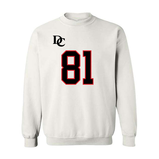 Davidson - NCAA Football : Alani Ajigbotosho - White Replica Shersey Crewneck Sweatshirt
