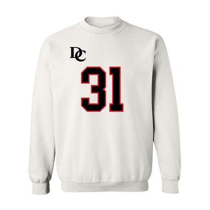 Davidson - NCAA Football : Michael Leonard - White Replica Shersey Crewneck Sweatshirt