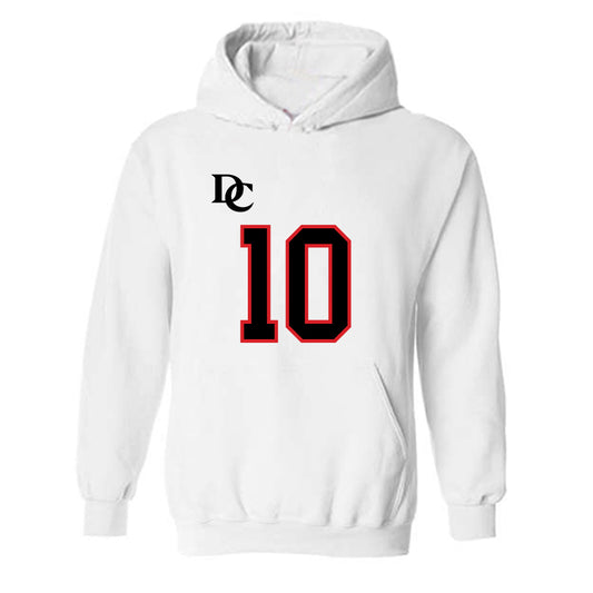 Davidson - NCAA Football : AJ Adams - White Replica Shersey Hooded Sweatshirt