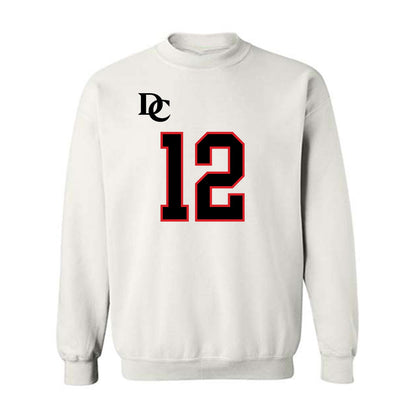 Davidson - NCAA Football : Christian Lyons - White Replica Shersey Crewneck Sweatshirt-0