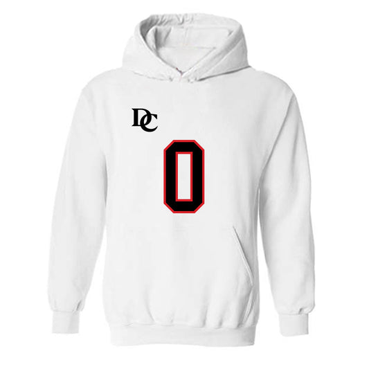 Davidson - NCAA Football : Hunter Brooks - White Replica Shersey Hooded Sweatshirt-0