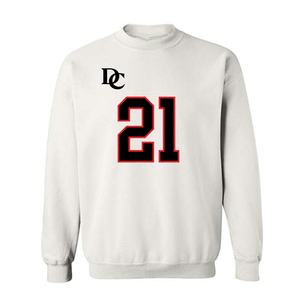 Davidson - NCAA Football : Caiden Collins - White Replica Shersey Crewneck Sweatshirt-0