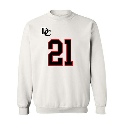 Davidson - NCAA Football : Caiden Collins - White Replica Shersey Crewneck Sweatshirt-0