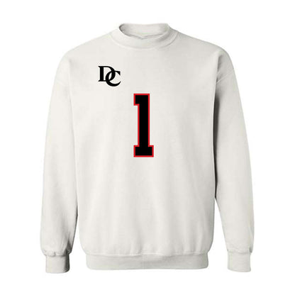 Davidson - NCAA Football : Jaleel Sales - White Replica Shersey Crewneck Sweatshirt