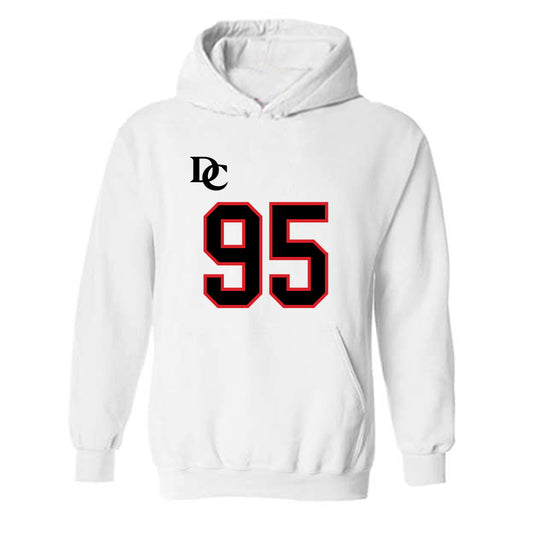 Davidson - NCAA Football : Josiah Jackson - White Replica Shersey Hooded Sweatshirt