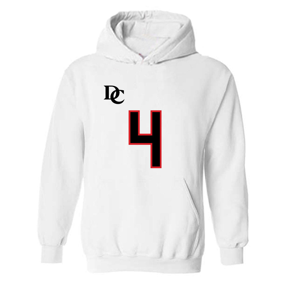 Davidson - NCAA Football : Tahir Henry - White Replica Shersey Hooded Sweatshirt