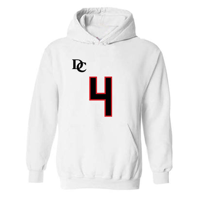 Davidson - NCAA Football : Tahir Henry - White Replica Shersey Hooded Sweatshirt