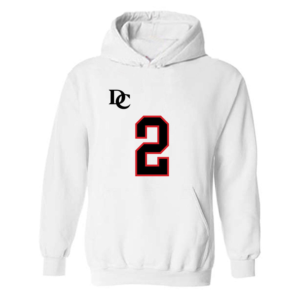Davidson - NCAA Football : Mari Adams - White Replica Shersey Hooded Sweatshirt