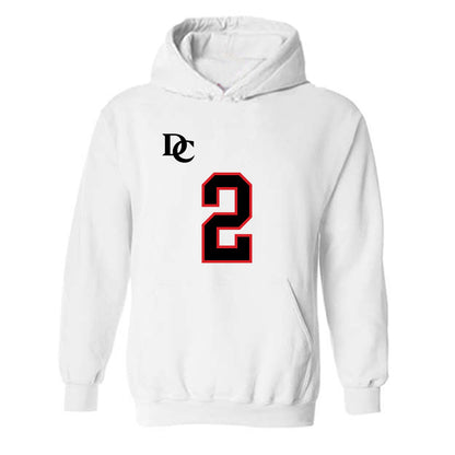 Davidson - NCAA Football : Mari Adams - White Replica Shersey Hooded Sweatshirt