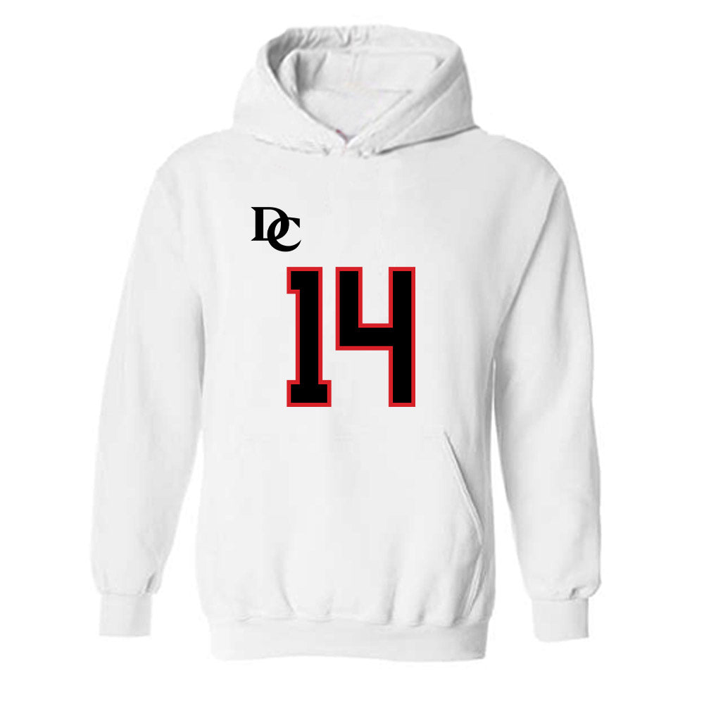 Davidson - NCAA Football : Landon Smart - White Replica Shersey Hooded Sweatshirt