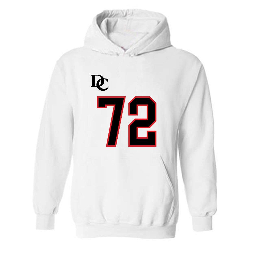 Davidson - NCAA Football : Liam Turner - White Replica Shersey Hooded Sweatshirt