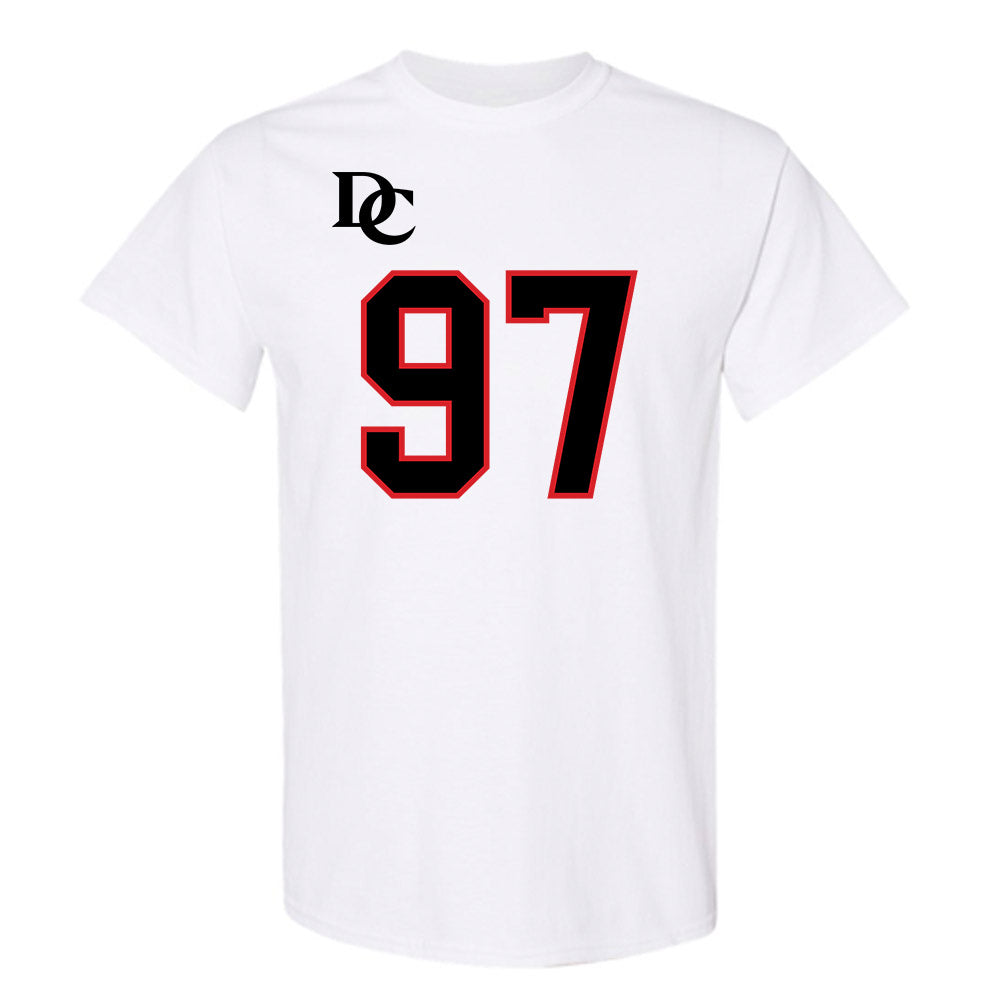 Davidson - NCAA Football : Liam McMann - White Replica Shersey T-Shirt-0