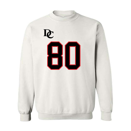 Davidson - NCAA Football : Xavier Vela - White Replica Shersey Crewneck Sweatshirt-0
