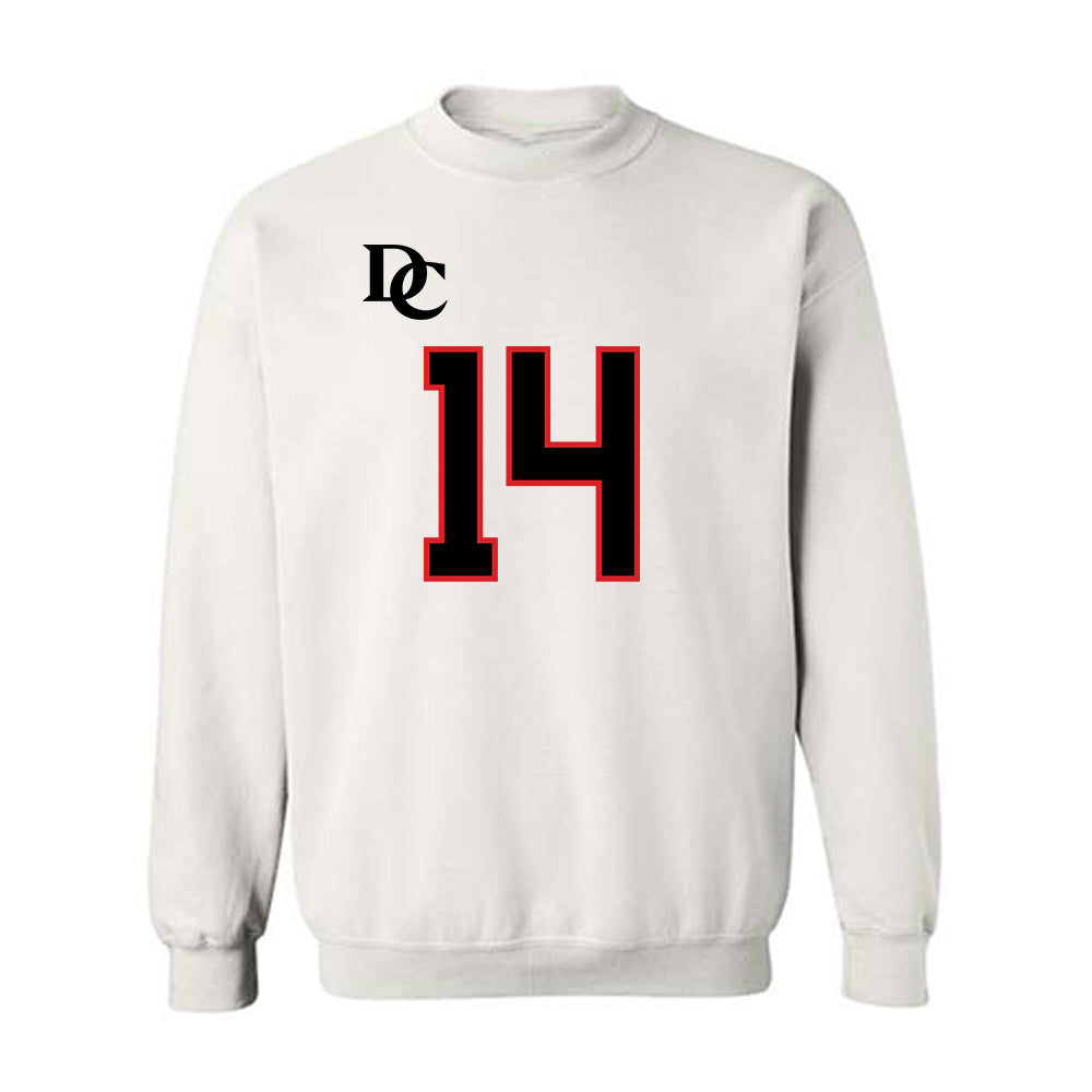 Davidson - NCAA Football : Landon Smart - White Replica Shersey Crewneck Sweatshirt