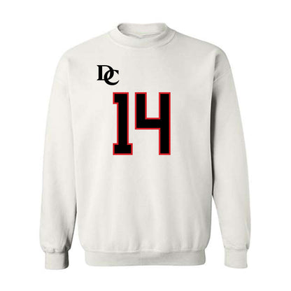 Davidson - NCAA Football : Landon Smart - White Replica Shersey Crewneck Sweatshirt