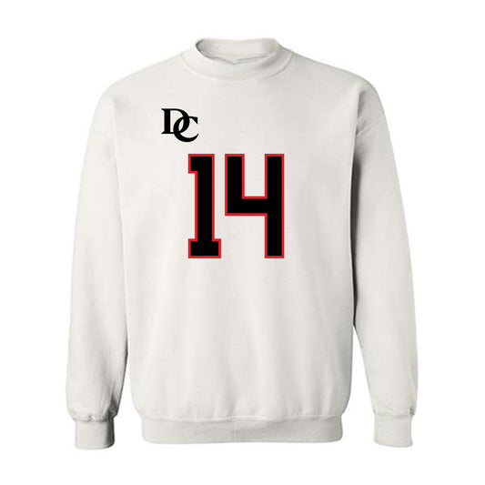 Davidson - NCAA Football : Landon Smart - White Replica Shersey Crewneck Sweatshirt