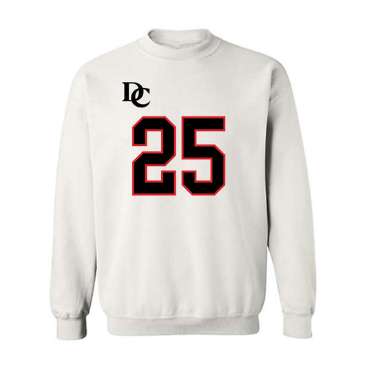 Davidson - NCAA Football : Shay Ragland - White Replica Shersey Crewneck Sweatshirt-0
