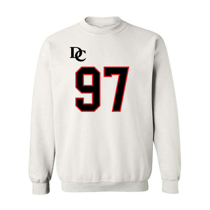 Davidson - NCAA Football : Liam McMann - White Replica Shersey Crewneck Sweatshirt-0