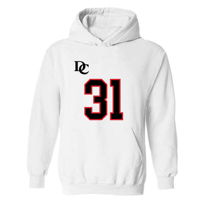 Davidson - NCAA Football : Michael Leonard - White Replica Shersey Hooded Sweatshirt