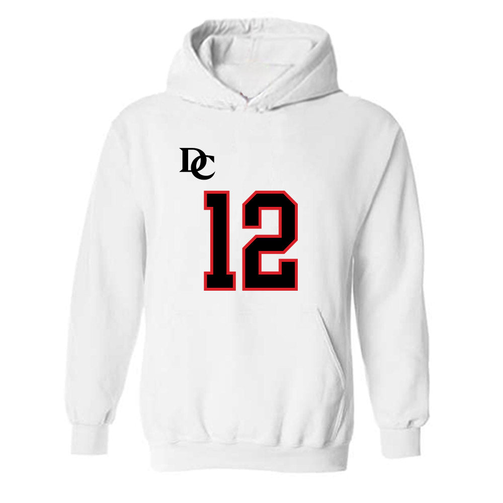 Davidson - NCAA Football : Christian Lyons - White Replica Shersey Hooded Sweatshirt-0