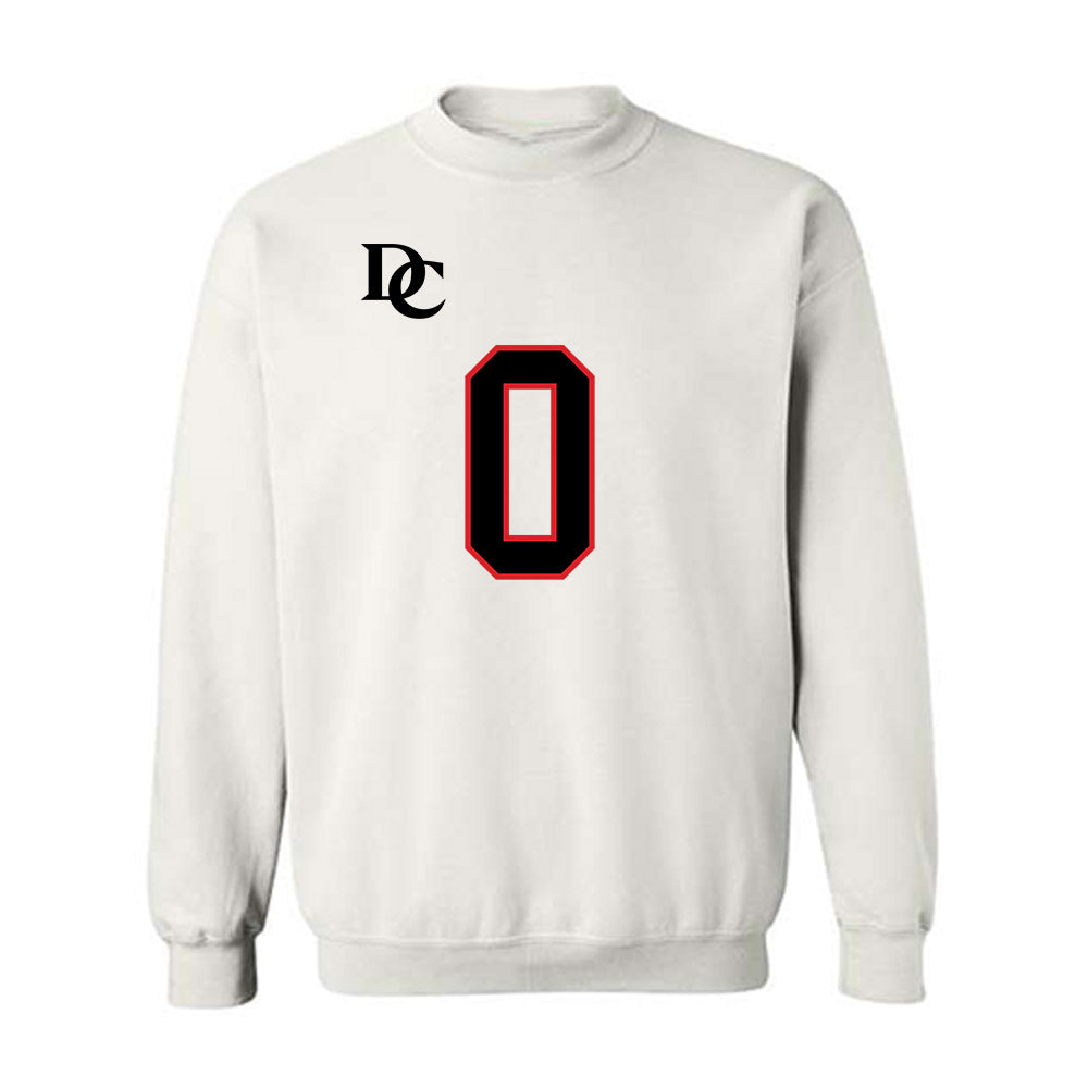 Davidson - NCAA Football : Hunter Brooks - White Replica Shersey Crewneck Sweatshirt-0