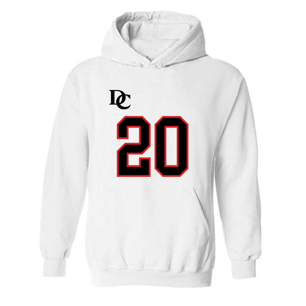 Davidson - NCAA Football : Quinton Cancel II - White Replica Shersey Hooded Sweatshirt