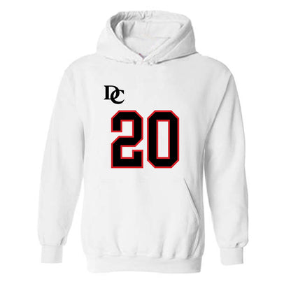 Davidson - NCAA Football : Quinton Cancel II - White Replica Shersey Hooded Sweatshirt