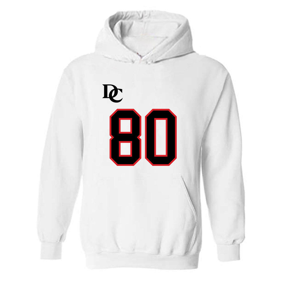 Davidson - NCAA Football : Xavier Vela - White Replica Shersey Hooded Sweatshirt-0
