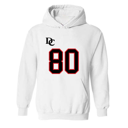 Davidson - NCAA Football : Xavier Vela - White Replica Shersey Hooded Sweatshirt-0