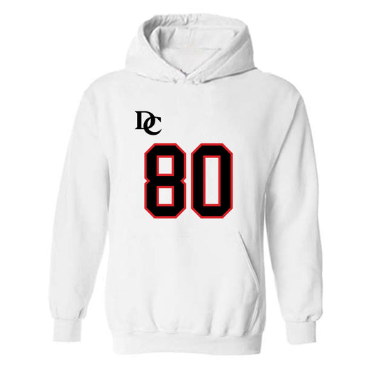 Davidson - NCAA Football : Xavier Vela - White Replica Shersey Hooded Sweatshirt-0