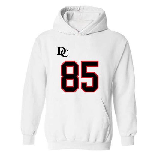 Davidson - NCAA Football : Jack Perozek - White Replica Shersey Hooded Sweatshirt-0