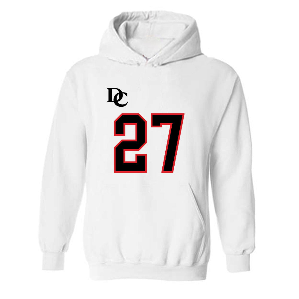 Davidson - NCAA Football : Revis McClairen - White Replica Shersey Hooded Sweatshirt-0